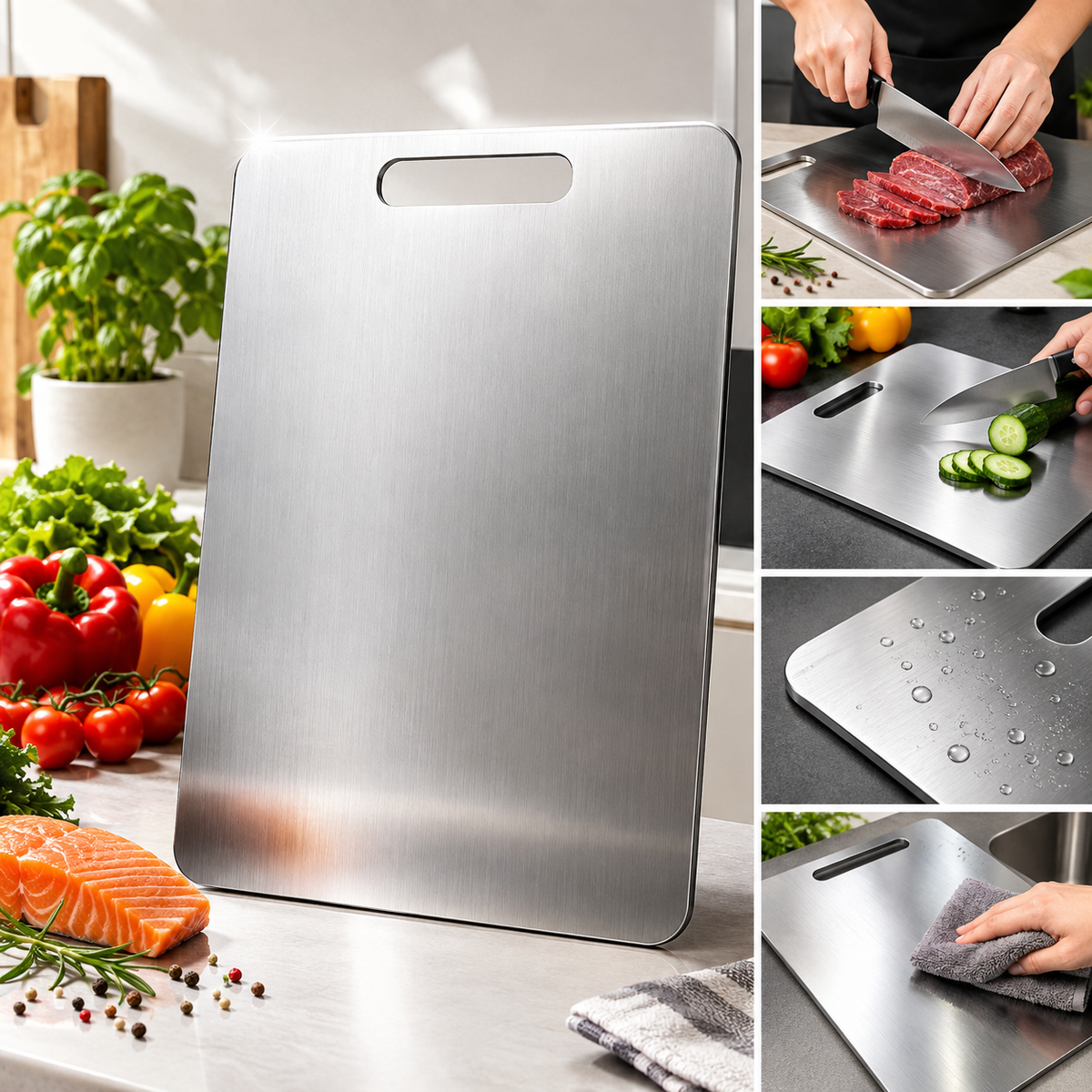 Planche à Découper en Acier Inoxydable