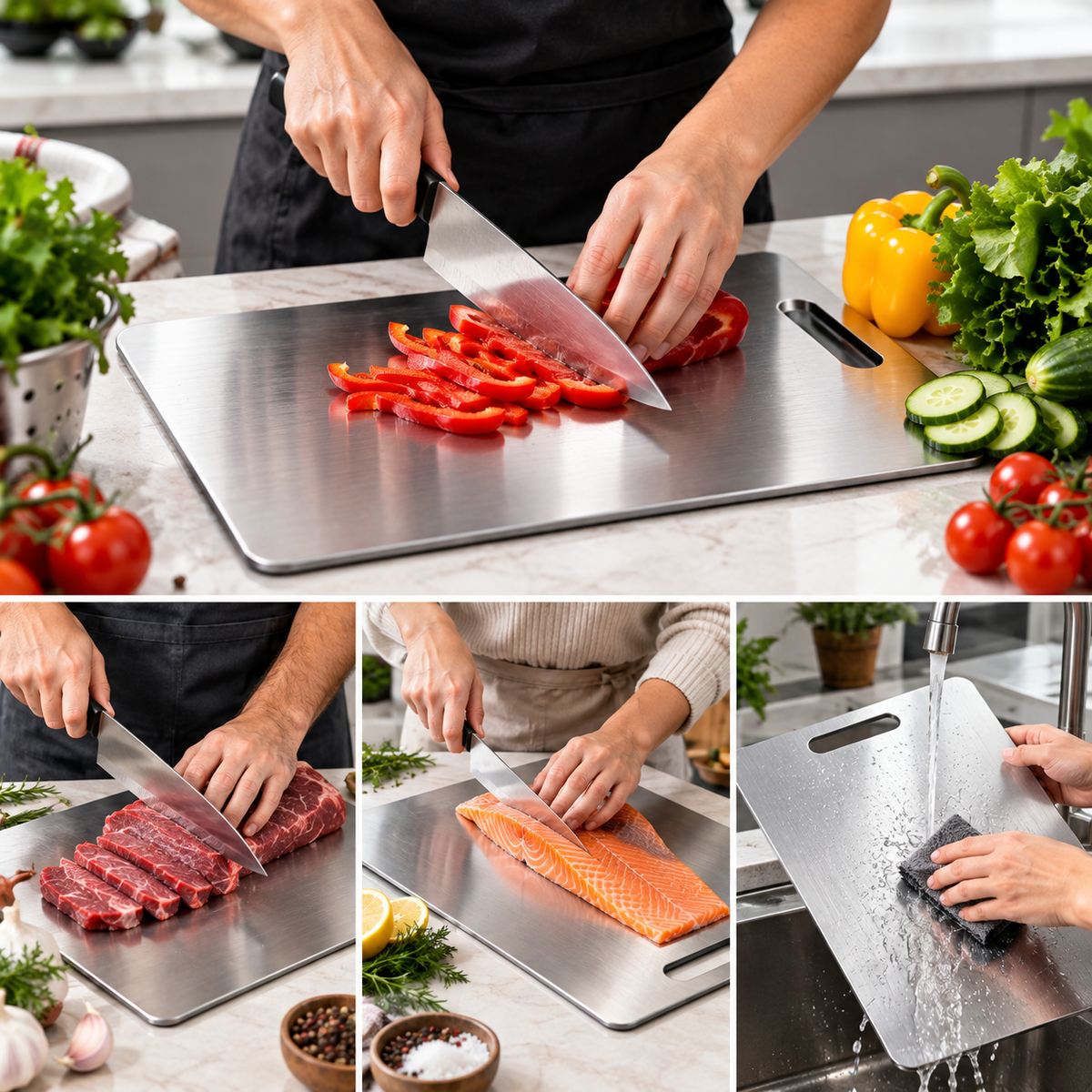 Planche à Découper en Acier Inoxydable