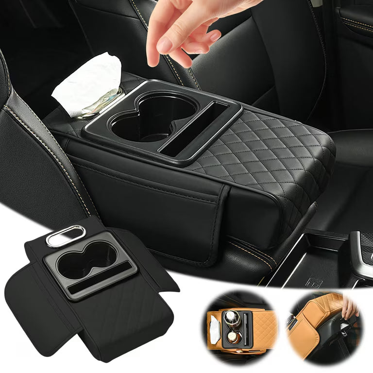 Organisateur Voiture Multifonction – Rangement & Porte-Gobelets