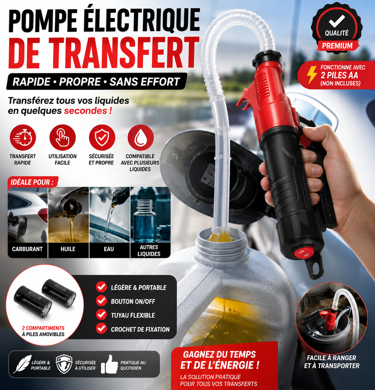 Pompe Électrique Portable Multi-Usage