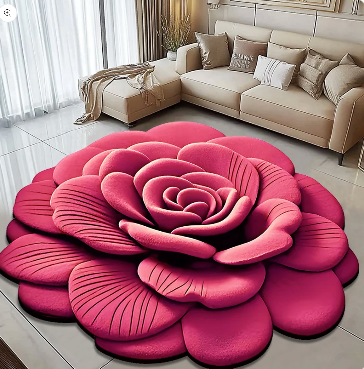 Rose 3D – Le tapis qui transforme votre intérieur 120cm/120cm