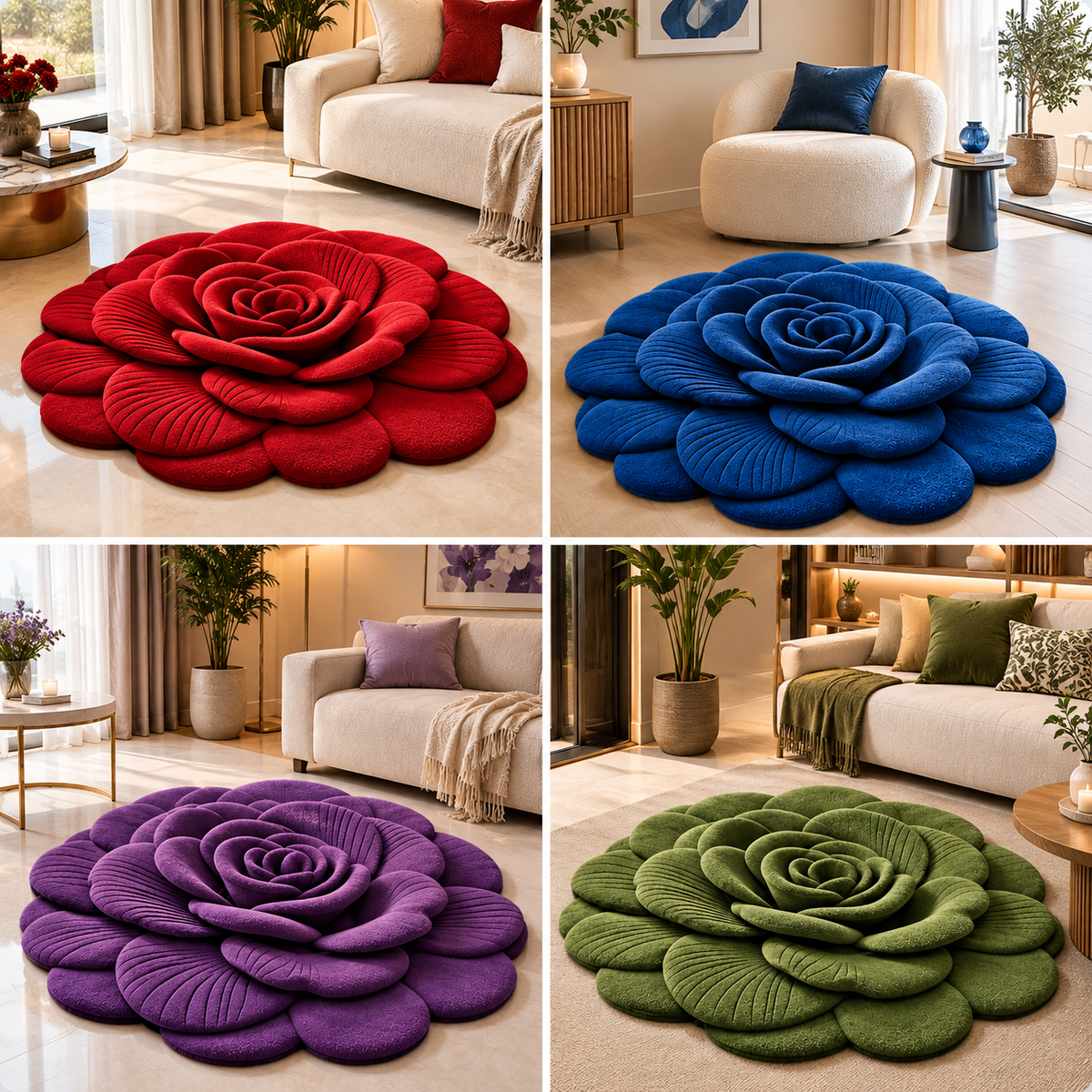 Rose 3D – Le tapis qui transforme votre intérieur 120cm/120cm