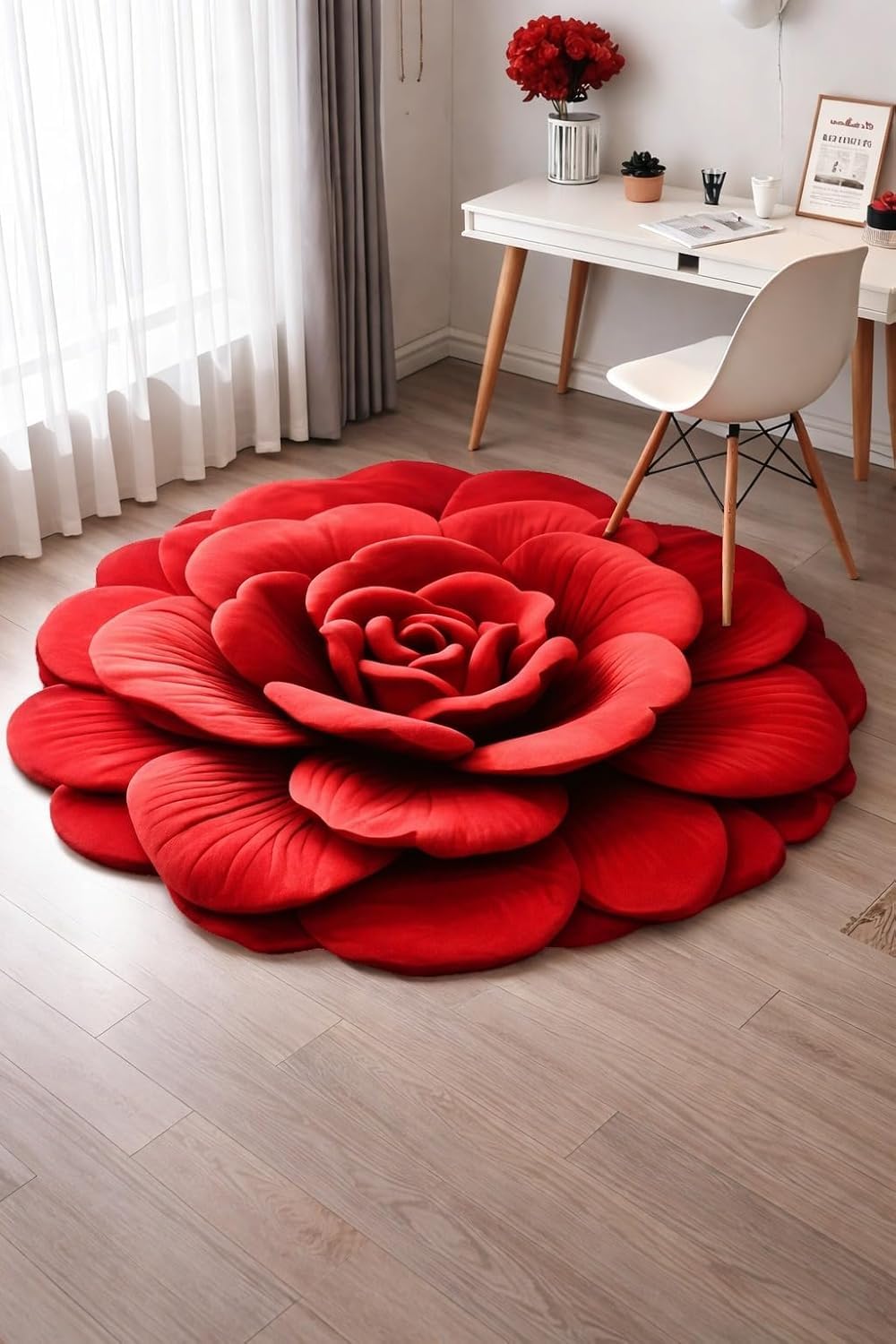 Rose 3D – Le tapis qui transforme votre intérieur 120cm/120cm